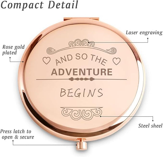 Personalized Gifts for Women Girls, Inspirational Compact Mirrors, 2025 Graduation Gifts for Her, Unique Mothers Day Birthday Gifts for Mom Sister Wife Daughter Niece, Friendship Gifts for Friends