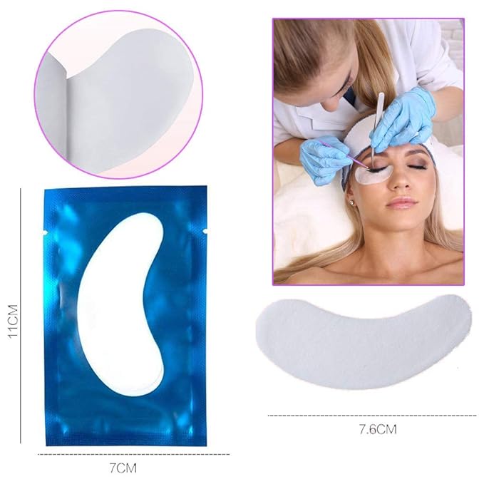 55 Pairs Set, Under Eye Hydrogel Pads, Professional Lint Free Eye Mask Eyelash Extension Gel Patches Kit for Adhesive Lash Beauty Tool (Blue)
