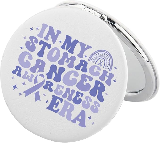 BEKECH Stomach Cancer Awareness Gifts Cancer Support Gifts in My Stomach Cancer Awareness Era Compact Mirror Warrior Gifts
