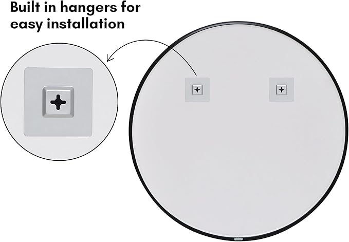 Americanflat 32" Round Mirror - Hanging Mirrors with Durable Frame - Modern Mirror for Bathroom, Bedroom, Living Room - Mirrors for Wall Display and Home Decor - Black