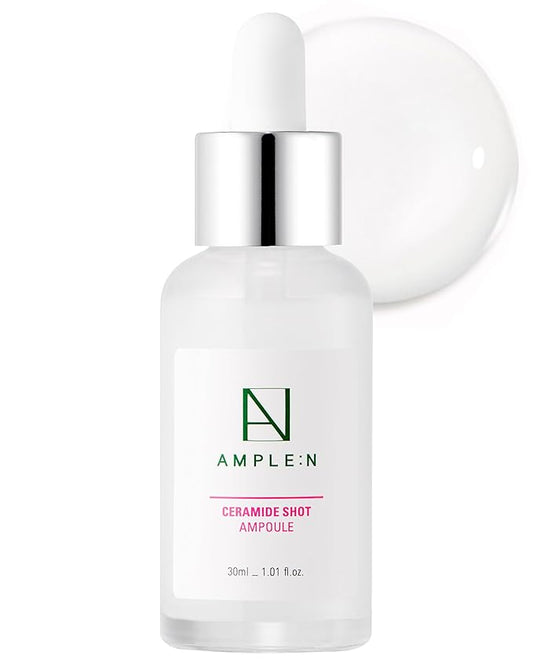 AMPLE:N Ceramide Shot Ampoule – Anti Aging and Hydrating Serum with Ceramide for Deep Moisturization – For Dry & Rough Skin to Reduces Wrinkles & Repairs Skin, 1.01 fl.oz.