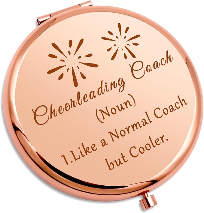 Appreciation Gifts for Cheerleader Coach Compact Makeup Mirror Cheerleading Coach Gifts Cheer Mom Gifts Cheer Coach Birthday Gifts Thank You Gifts Graduation Folding Makeup Mirror
