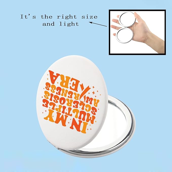 BEKECH Multiple Sclerosis MS Awareness Gift in My Multiple Sclerosis Era Compact Mirror MS Warrior Gifts Orange Ribbon Awareness Gifts