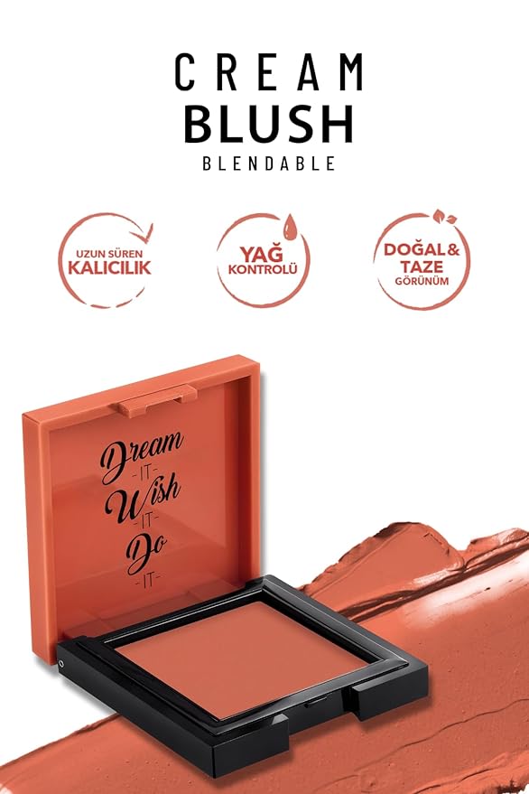 Cream Blush 46 | Fresh | Healthy & Natural Look | Ligh Weighted Formula | Sebum Control Richly Pigmented | Easily Blendable | Long Lasting | Semi Matte | 0.18 oz.