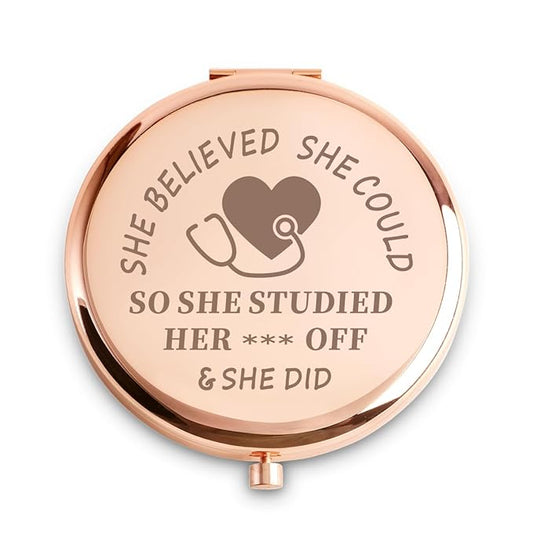 Nurse Gifts for Women, Nurse Week Gifts, Personalized Compact Mirror, Inspirational Graduation Gifts for Nursing Student