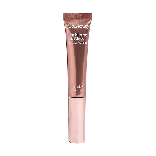 MCoBeauty Highlight & Glow Beauty Wand, Pink Glow, Luminous Highlight for Radiance Skin, Vegan, Cruelty Free Cosmetics