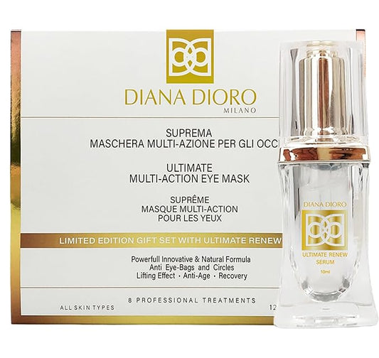 24K ULTIMATE Eye Care Set - Luxurious Anti-Aging Masks & Serum - Effective Under Eye Treatment for Puffiness, Dark Circles, Wrinkles