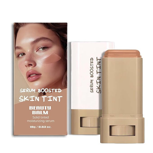 Beauty Balm Serum Boosted Skin Tint, Foundation Stick Solid Tinted Moisturizing Serum Contour Stick for Face Makeup, Buildable Medium-to-Full Coverage, Natural Finish (#06, 1 Count)