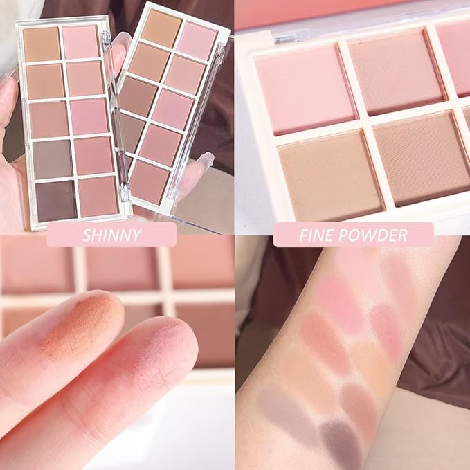 10 Colors Eyeshadow Palette, Matte Nude Pink Eyeshadow Makeup,Naturing-Looking, High Pigment Long Lasting Waterproof Eye Shadow Palette Makeup, 100% Cruelty-free (11#Matte Nude Pink)