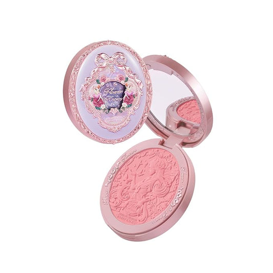 Flower Knows Swan Ballet Embossed Blush,Peach Matte Finish,Buildable & Blendable Powder Blush for cheeks,Natural Flush for All Skin Tones(03 Ballet Fairy,5g)