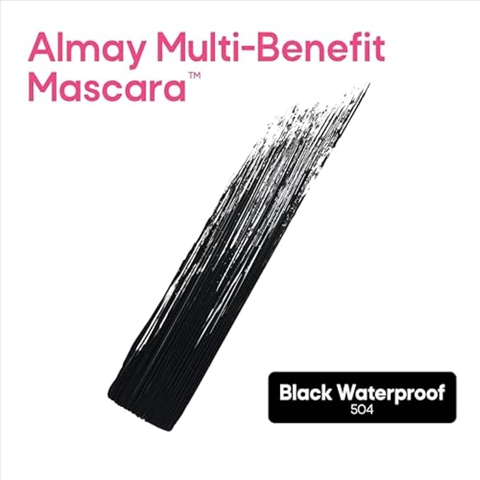 Almay Mascara, Volume, Length, Definition & Conditioning, Multi-Benefit Eye Makeup, Hypoallergenic and Fragrance-Free, 504 Black