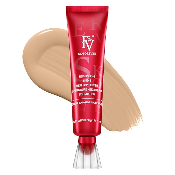 FV Dewy Foundation, Hydrating Formula & Medium Coverage, Waterproof, Long Lasting, Lightweight Liquid Foundation, Ideal For Dry/Combination Skin, 30g, Nourishing Beige