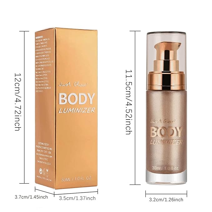 MAEPEOR Body Luminizer 6 Colors Waterproof Smooth Shimmer Face Glow Illuminator Non-sticky Liquid Highlight (30 ML, 01 Moonlight White)