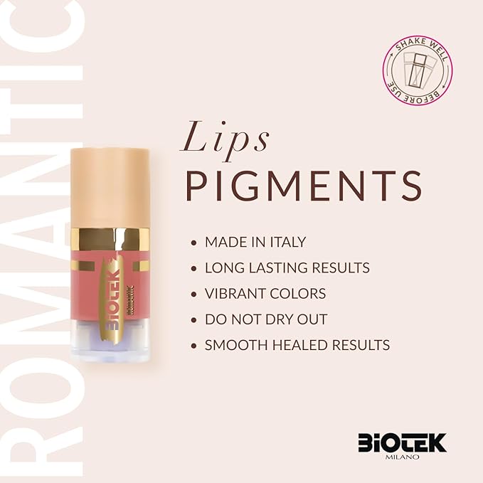 Biotek Lip Pigment for Permanent Makeup - Light Brown Color for Lip - Made in Italy - Romantic 0,24 fl.oz.