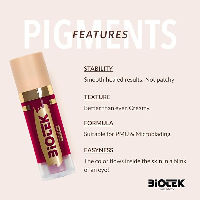 Biotek Lip Pigment for Permanent Makeup - Bordeaux Color for Lip - Made in Italy - Bordeaux 0,61 fl.oz.