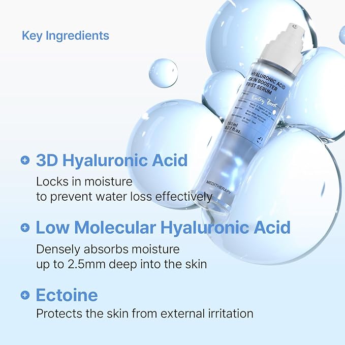 Meditherapy Hyaluronic Acid Serum XXL 150ml (5.07 fl.oz.) – Ultra Hydrating 333Serum for Glowing Skin, Face Moisturizer, Non-Sticky, Anti-Aging & Wrinkle Care, Korean Skin Care