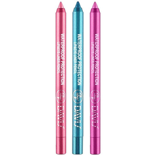 3 Colorful Eyeliner Pen Set, Eye Shadow Pencil, Pearl Eyeliner Kit Metallic Glitter Eye liner Pencil for Women Eye&Lip Liner Professional Eye Makeup Set Colorful Eye Color (3PCS B)