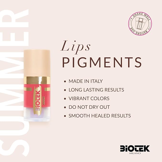 Biotek Lip Pigment for Permanent Makeup - Bright Strawberry Color for Lip - Made in Italy - Summer 0,24 fl.oz.