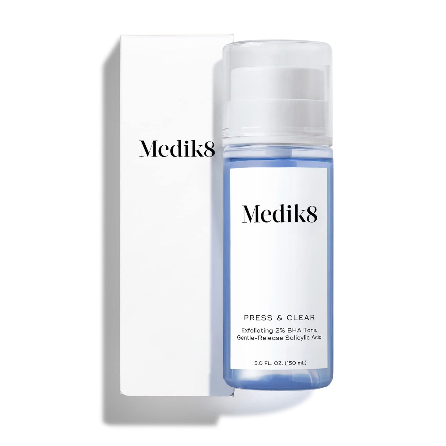 Medik8 Press and Clear - Clarifying Facial Tonic - Exfoliating BHA Face Toner for Women and Men - Gentle-Release Salicylic Acid Face Tonic - 5 oz