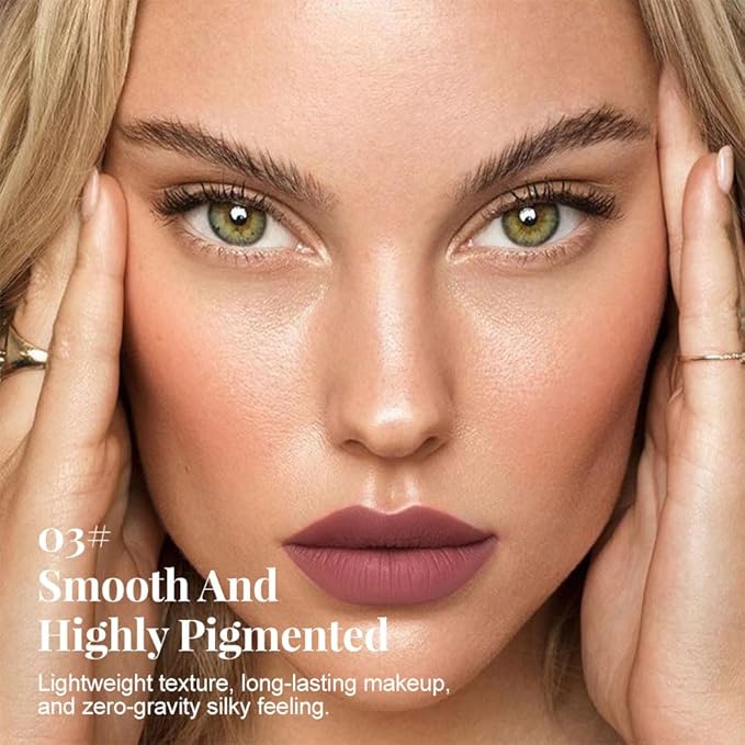 Maroon Matte Lip Liner Pencil - Crayon Matte Lipstick Pencil, No Transfer, Smudgeproof & Waterproof, Sharpenable Lip Crayon for Women, Velvet Long-Lasting Lip Color 03#