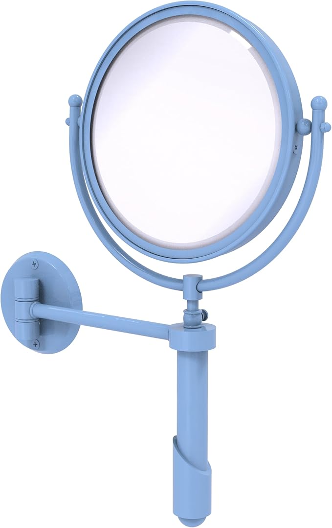 Allied Brass TRM-8/2X-FTB Tribecca Collection Wall Mounted Make-Up Mirror 8 Inch Diameter with 2X Magnification, Flat Troll Blue