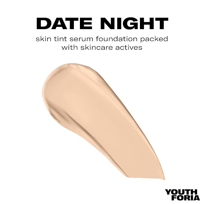 Youthforia Date Night Skin Tint Serum Foundation, Light-Medium Coverage, Hydrating Formula, Vegan & Cruelty-Free, 120 Fair - Neutral with Cool Undertones