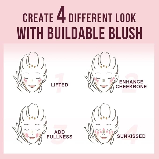 Multi-Use Makeup Cream Blush Stick, Unidollss 3-in-1 Buildable Powder Blush Stick for Cheeks, Eyes, and Lips, Hydrating formula, All day wear, Easy Application with Thumb Puff Included (01 WHISPER)