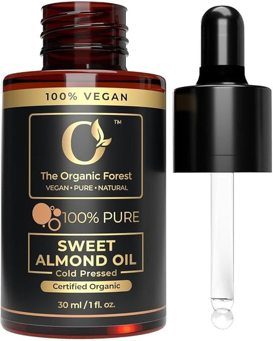 USDA Organic Sweet Almond Oil - Cold-Pressed, Pure & Natural - For Skin, Hair, Face & Body After Shower - Carrier for Essential Oils Mixing - Aceite de Almendras