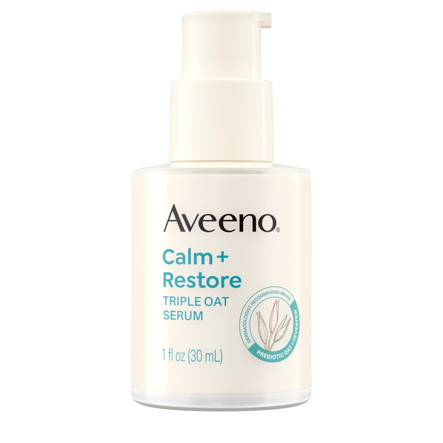 Aveeno Calm + Restore Triple Oat Hydrating Face Serum for Sensitive Skin, Gentle Lightweight Facial Serum Instantly Smooths Skin, Non-Comedogenic, Hypoallergenic & Fragrance-Free, 1 fl. oz