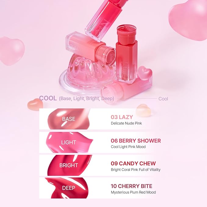 2aN Glaze Bouncing Tint – Lightweight, Moisturizing Lip Tint with High-Shine Finish, Smooth, Light Plumping, Comfortable Wear, Korean Makeup (Candy Chew, 0.16 oz)