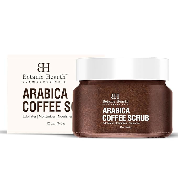 Botanic Hearth Arabica Coffee Body Scrub Exfoliating Body Scrub act as Body Exfoliator & helps with Moisturizing Skin, Acne, Cellulite, Dead Skin Scars, Wrinkles 12 oz