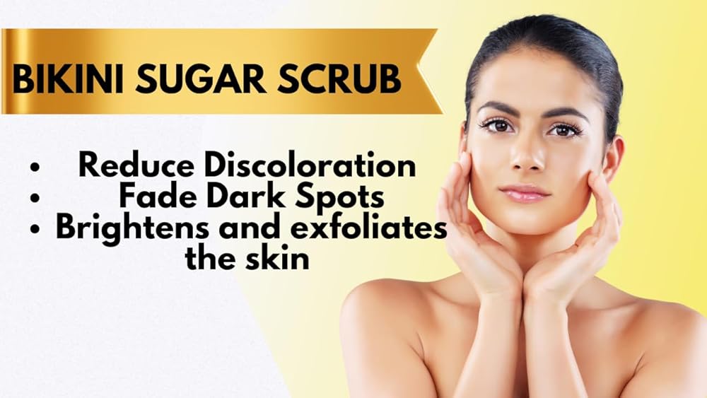 Bikini Area Exfoliator Exfoliating Body Scrub, Brightening Body Exfoliator Exfoliating Scrub, Bump Eraser KP Body Exfoliant Shower Scrub Ingrown Hair Treatment Razor Bump Treatment Body Scrubs 8 OZ