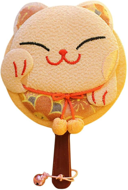 HEALLILY Pocket Hand Mirror - Maneki Neko Japanese Lucky Cat Design - Lightweight & Portable Travel Makeup Mirror - Double Sided - Random Color