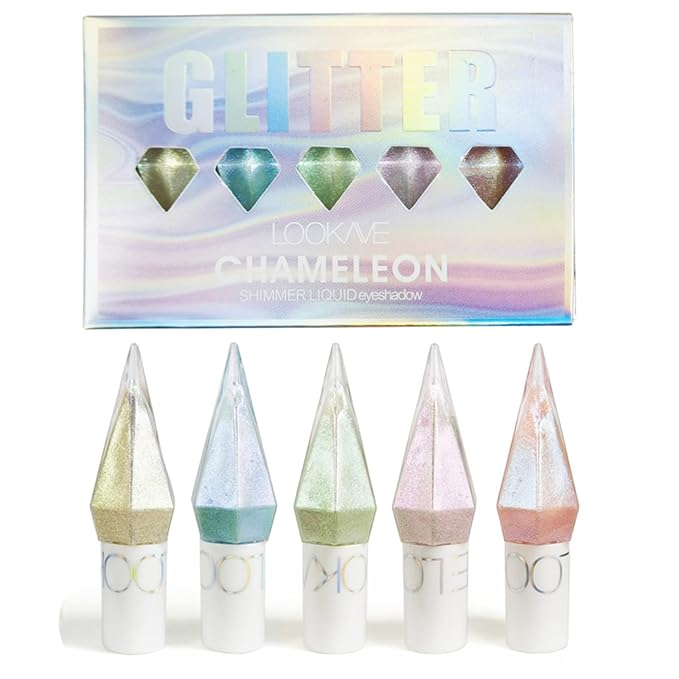 5 Pcs Glitter Eyeliner Liquid Eyeshadow Diamond Colorful Set with Shimmer and Waterproof for Gift Eye Glitter Makeup（Colourful）