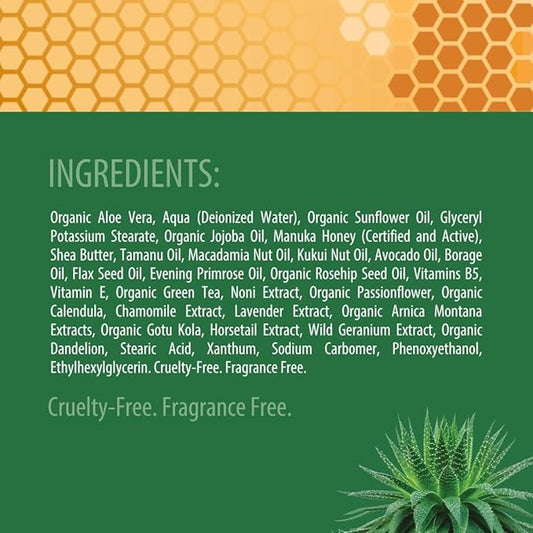 Manuka Honey Eczema Cream Moisturizing Lotion for Psoriasis Relief - Itchy, Dry Skin Rash Ointment - Soothing Moisturizer for Baby, Kids, Adults - High Strength Body & Face Cream 4oz