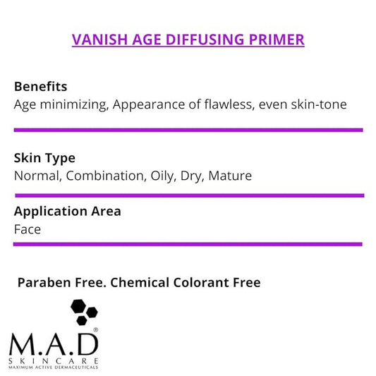 M.A.D Skincare Anti-Aging Vanish Age Diffusing Primer - Gently Tinted