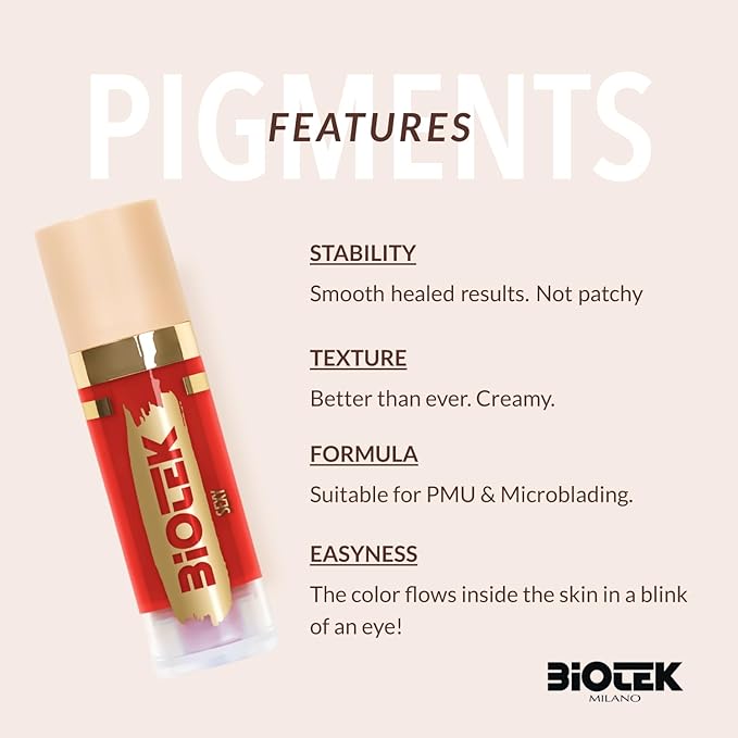 Biotek Lip Pigment for Permanent Makeup - Red Color for Lip - Made in Italy - Sexy 0,61 fl.oz.