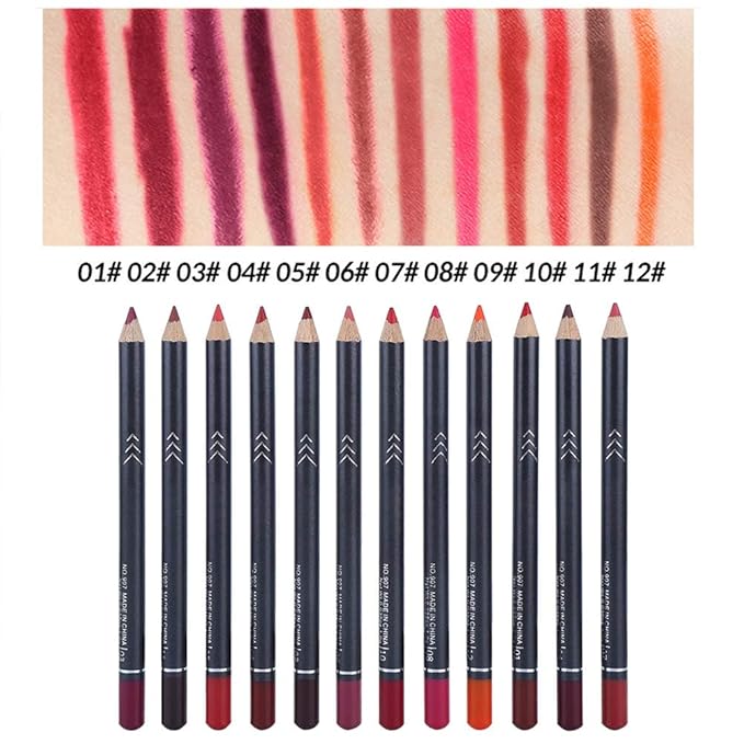 12 Colors Lip Liner Pencil, Lip Makeup Soft Pencils, Mattee Waterproof Lip Liner Pencil Lipstick Pen Long-lasting Comestic Tool Matte Lip Liner Pencil Set