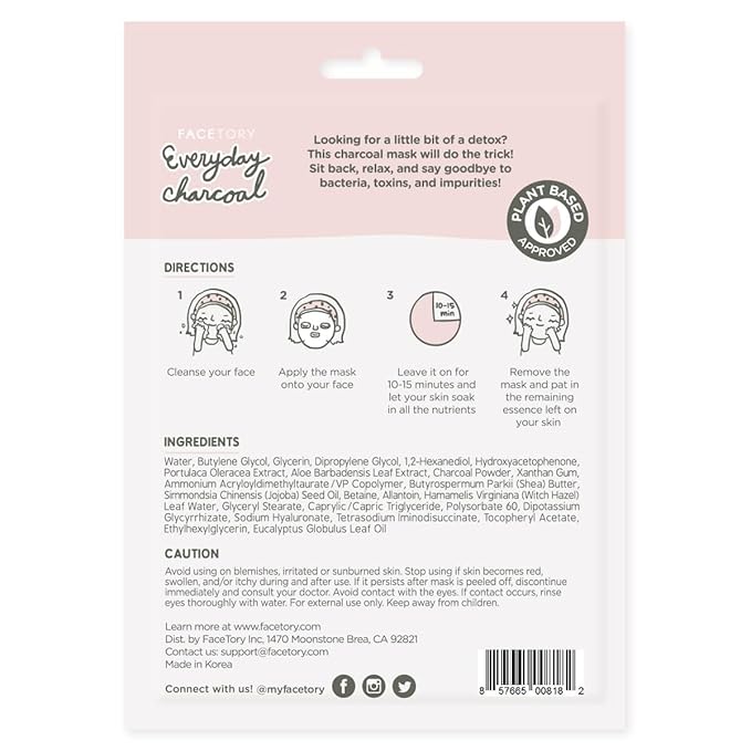 FACETORY K Beauty Face Mask Skin Care - EVERYDAY 8 COLLECTION Sheet Mask Set | Natural Premium Korean Face Mask For All Skin Types - No Sulfates No Parabens (8 pc)