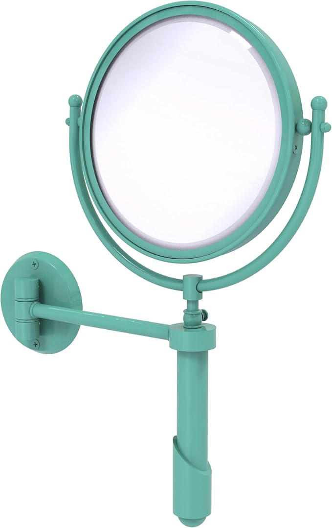 Allied Brass TRM-8/3X-SFG Tribecca Collection Wall Mounted Make-Up Mirror 8 Inch Diameter with 3X Magnification, Sea Foam Green