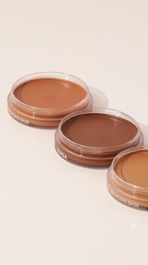 YENSA Silk Bronzing Base Cream Bronzer - Makeup Bronzer Cream with Peptides and Superfoods for a Lightweight Sunkissed Glow - Brightens & Helps Reduce Appearance of Fine Lines - Sunlit Glow (1 oz)