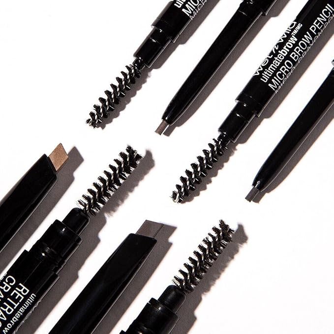 wet n wild Ultimate Eyebrow Retractable Definer Pencil, Ash Brown, Dual-Sided Brow Brush, Fine Tip, Shapes, Defines, Fills Brow Makeup