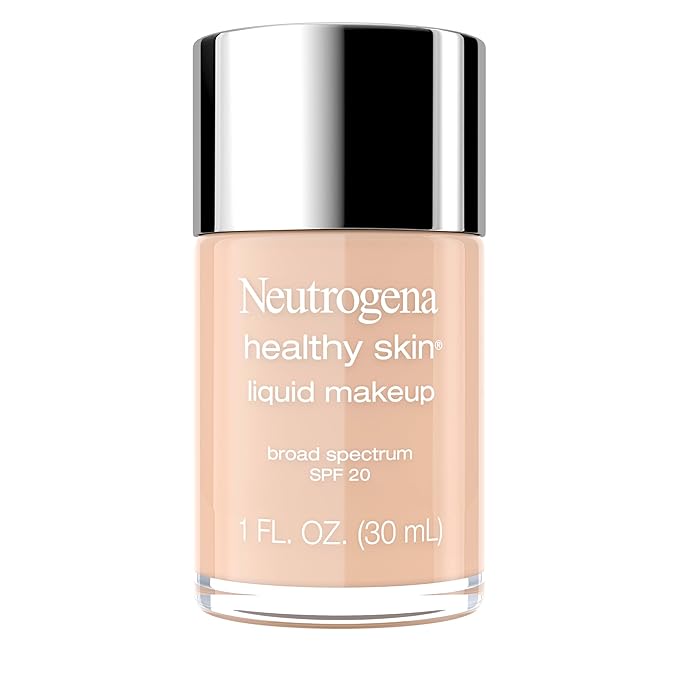 Neutrogena Healthy Skin Liquid Makeup Foundation with Broad Spectrum SPF 20 Sunscreen, Medium Coverage Foundation with Nourishing Pro-Vitamin B5, Medium Beige 80, 1 fl. oz