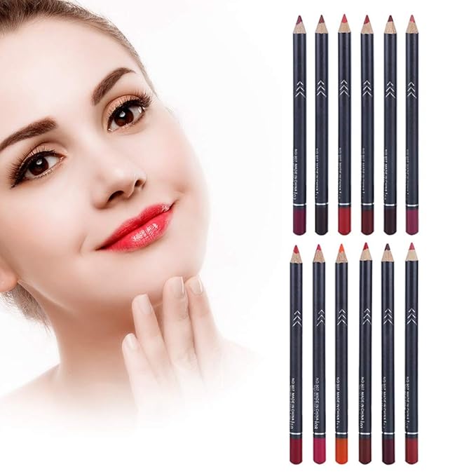 12 Colors Lip Liner Pencil, Lip Makeup Soft Pencils, Mattee Waterproof Lip Liner Pencil Lipstick Pen Long-lasting Comestic Tool Matte Lip Liner Pencil Set