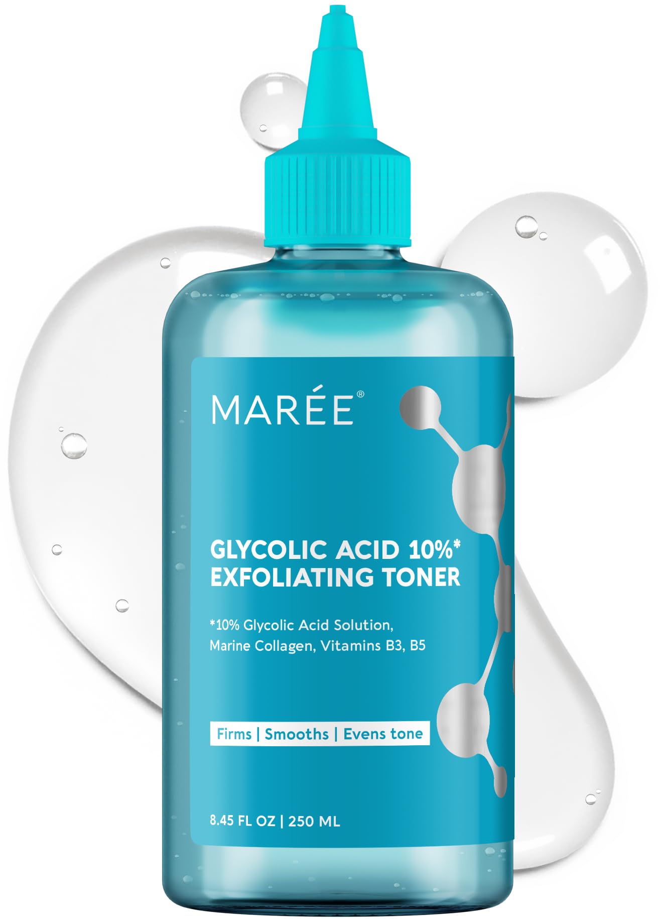 MAREE Glycolic Acid Toner 10% - Exfoliating Toner for Face - Glycolic Acid Face Exfoliator - Face, Scalp & Underarms Exfoliant Spray Alternative - Facial Toner for Women - Acido Glicolico para Manchas