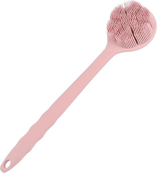 OWIIZI Extremely Soft Silicone Back Brush for Shower with Rich Lather, Reversible Body Bath Brushes Scrubber with Long Handle Skin Exfoliator for Women Elderly Wet Use