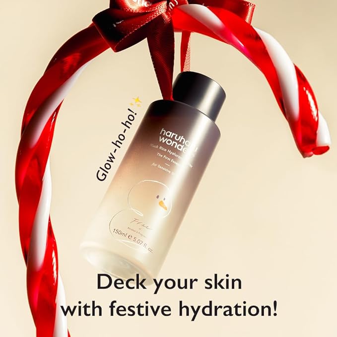haruharu Wonder Black Rice Hyaluronic Toner for Sensitive Skin, Alcohol-Fragrance Free, Soothing, Hydrating, Holiday Stocking Stuffers, Glass Skin, Korean Skin Care, 10.1 fl.oz (Christmas Edition)