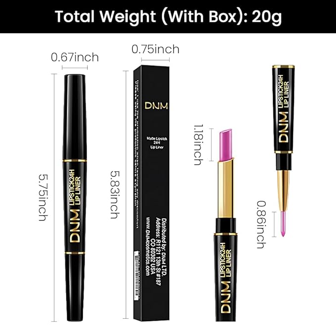 BINGBRUSH 2 IN 1 Lip Liner & Lipstick Makeup Set, Dark Red Matte Metallic Lipliner Set for Black Mature Women Waterproof Long Lasting Gift Set (3Pcs Set08-Metallic:19#20#21#, 3Pcs)