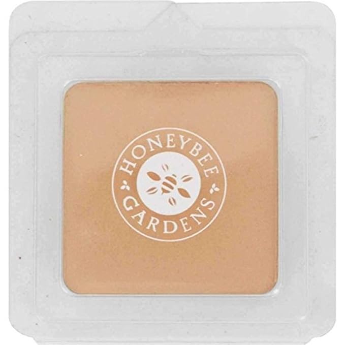 Honeybee Gardens Pressed Mineral Powder Foundation Refill, Malibu, Medium Olive Shade, Adjustable Coverage, Natural Finish, With Botanical Extracts And Vitamin E, 7.5g