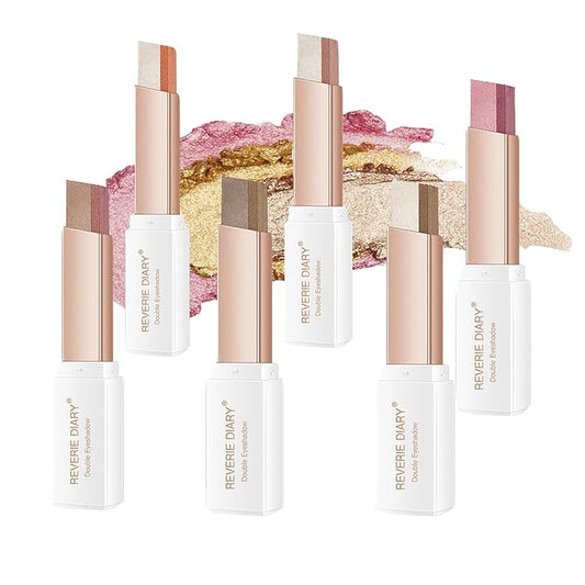 12 Colors Glitter Eyeshadow Stick,Double Colors Shimmer Eye Shadow Stick Gradient Eye Makeup